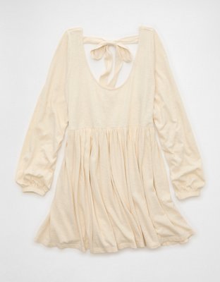 AE Sunchaser Knit Long-Sleeve Scoop Neck Mini Dress