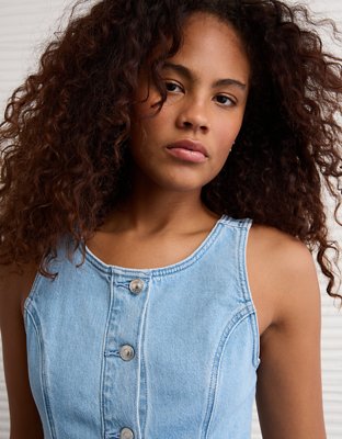 AE Denim Pinafore Mini Dress | American Eagle