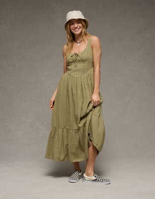 american eagle lace corset dress AE Catie Corset Midi Dress