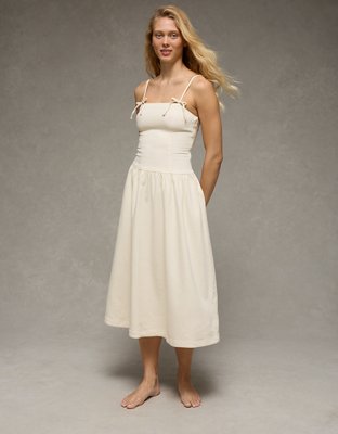 AE Denim Bow Strap Midi Dress from American Eagle - $80.70