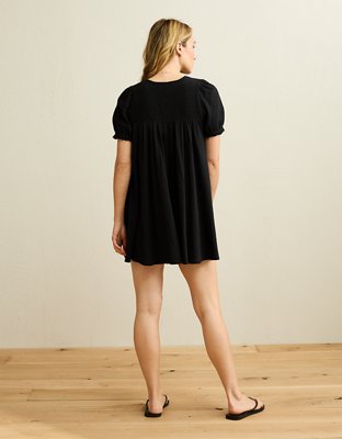 AE Sunchaser Babydoll Puff Sleeve Mini Dress | American Eagle