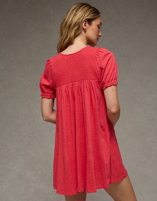 AE Sunchaser Babydoll Puff Sleeve Mini Dress