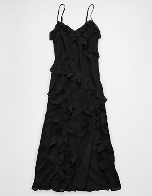 AE Asymmetrical Ruffle Maxi Dress