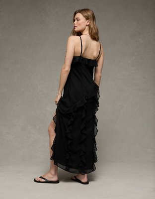 AE Asymmetrical Ruffle Maxi Dress