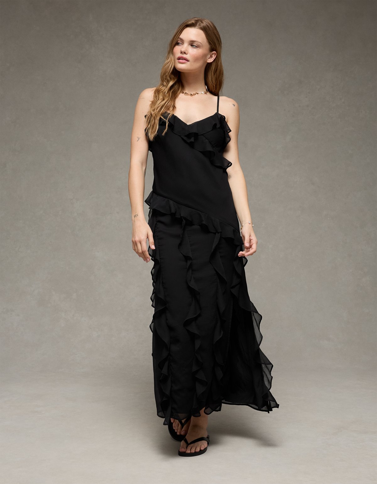 AE Asymmetrical Ruffle Maxi Dress - image 5