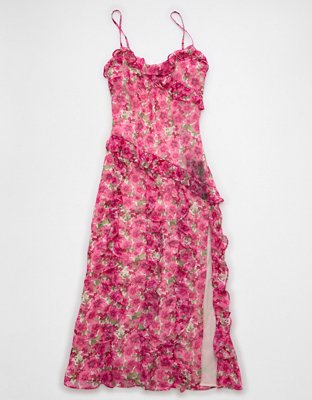 AE Asymmetrical Ruffle Maxi Dress