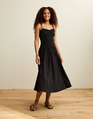 AE Sweetheart-Neck Tie-Strap Midi Dress from American Eagle - $64.95