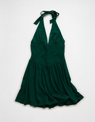 AE Sunchaser Smocked Halter Mini Dress