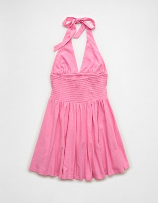 AE Sunchaser Smocked Halter Mini Dress