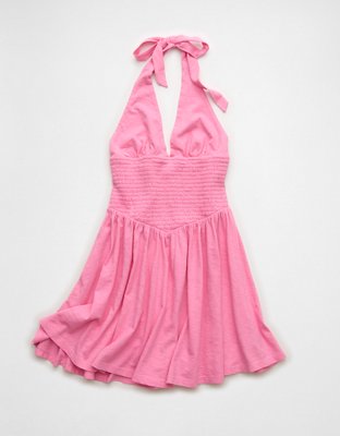AE Sunchaser Smocked Halter Mini Dress