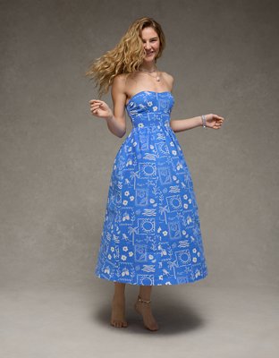 AE Strapless Corset Midi Dress
