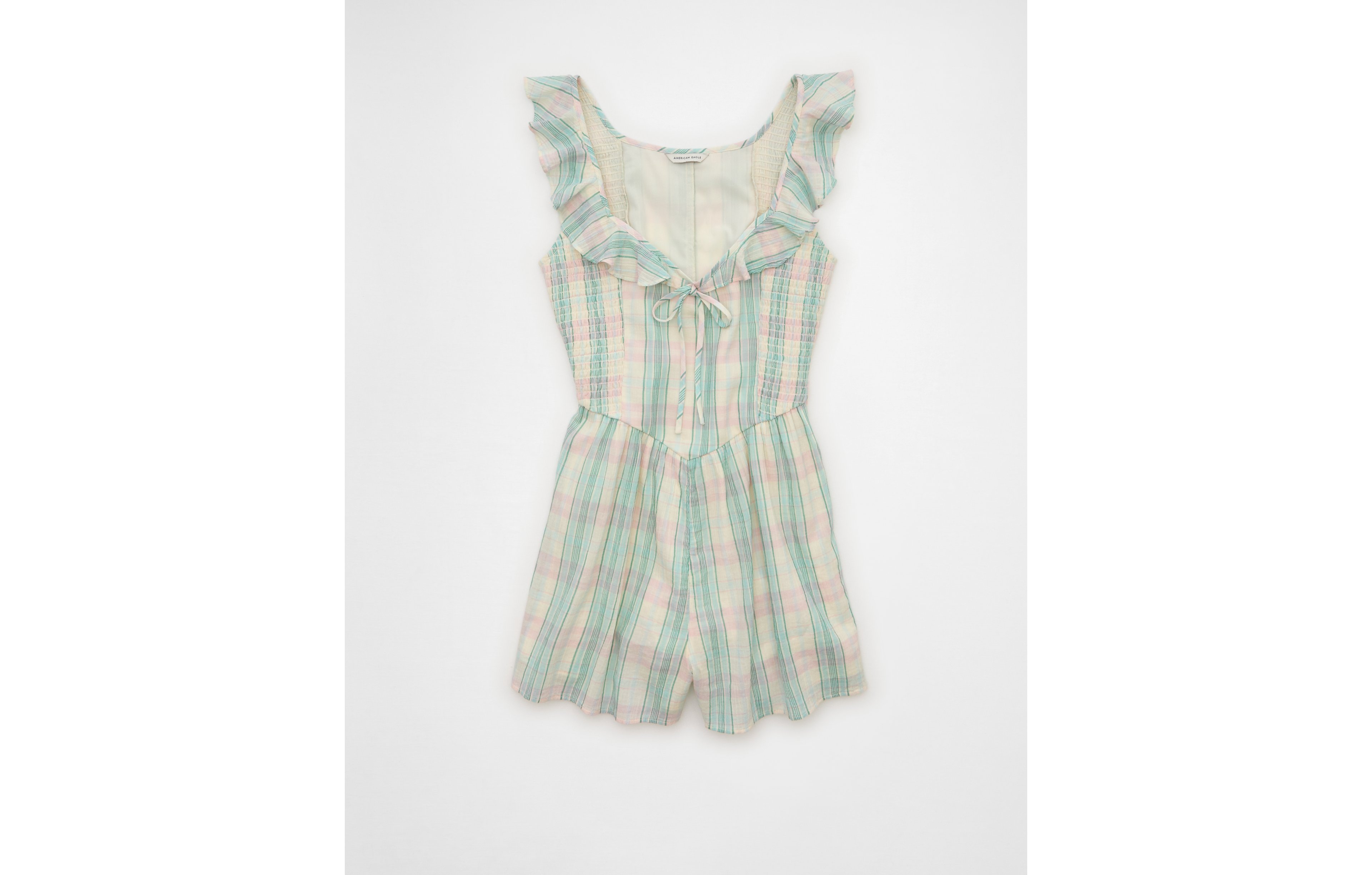 AE Flutter-Sleeve Tie-Front Romper