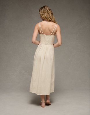 AE Hanky Hem Tie-Strap Midi Dress