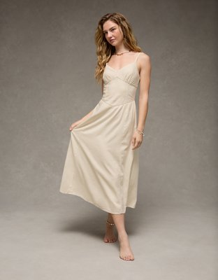 AE Hanky Hem Tie-Strap Midi Dress