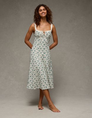ae corset tie strap floral midi dress Tie-Front Lace Ladies dresses Dream Wedding Chiffon Bridesmaid Size:5x7 - Chalkboard smooth woven fabrication/Scoop neck/Sleeveless formal lace dress