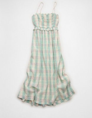 AE Smocked Strapless Midi Dress