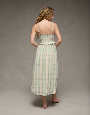 AE Smocked Strapless Midi Dress