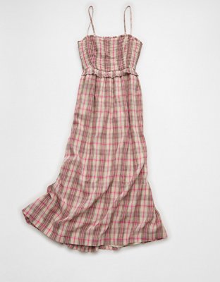 AE Smocked Strapless Midi Dress