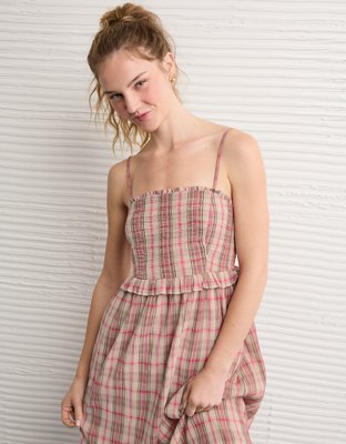 AE Smocked Strapless Midi Dress
