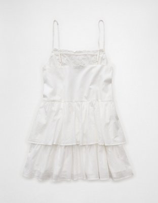 AE Lace-Embroidered Tiered Mini Dress