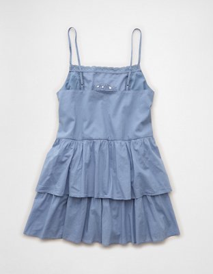 AE Lace-Embroidered Tiered Mini Dress