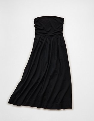 Robe mi-longue sans bretelles en tissus mixtes AE