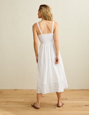 AE Catie Corset Embroidered Midi Dress