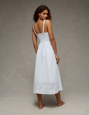 AE Catie Corset Embroidered Midi Dress