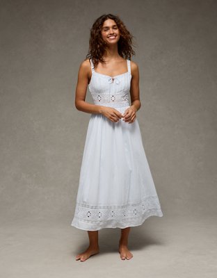 AE Catie Corset Embroidered Midi Dress