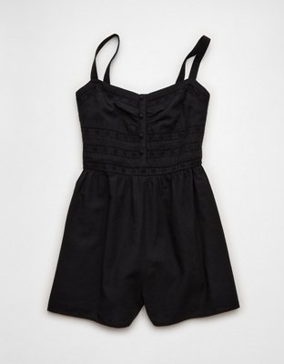 AE Lace-Inset Romper | American Eagle