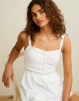 AE Lace-Inset Romper | American Eagle