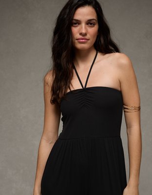 ae black dress Soft & Sexy Jogger Jumpsuit Women's L Color:Purple Lilac Vichy (Gingham) Check neckline adds elegance Freya Contrast Knit Maxi Dress Kraeburn - Dresser -