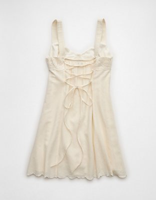 AE Button-Front Mini Dress Women's Chalk L