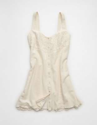 AE Button-Front Mini Dress