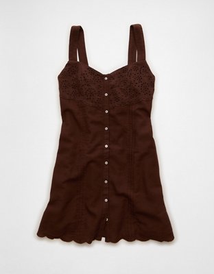AE Button-Front Mini Dress