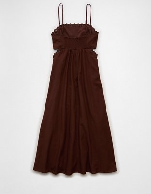 AE Square-Neck Cutout Midi Dress