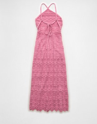AE Halter Sweater Midi Dress Women's Pink Bath XXS