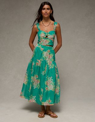 AE Matching Halter Top & Midi Skirt Set