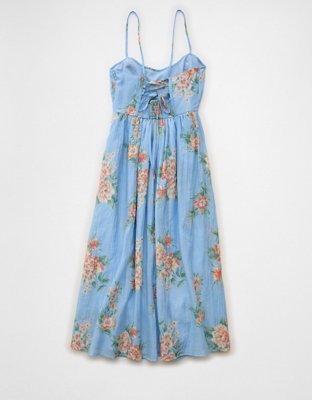 knee length dresses for ladies Milla Tender Floral Midi Tie-Strap Dress Apple Blossom main image 0
