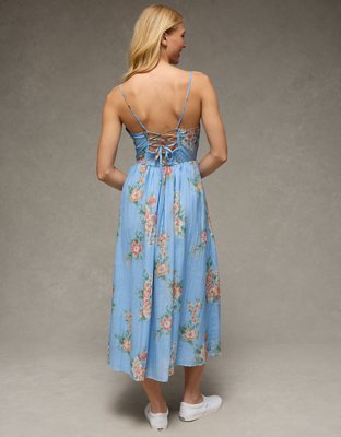 knee length dresses for ladies Mesh Open Back Midi – bebe main image 0