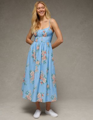 AE Ruched Bust Corset Midi Dress