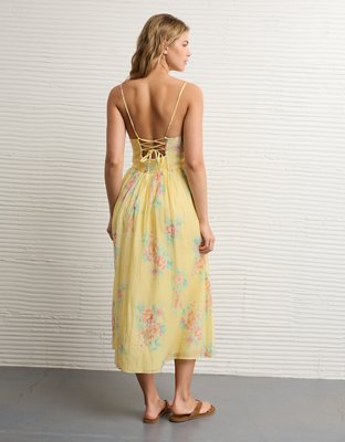 AE Ruched Bust Corset Midi Dress