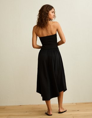 black dress with blue tights Elegant Black-and-white Strapless Lace Top A-line Mid Length Homecomin   SposaBridal