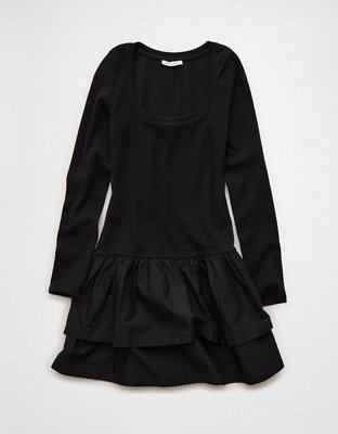 chinese dress ladies BTFBM Long Sleeve Summer Dresses for Women 2026 Casual Tie Neck Ruffle  Tiered A Line Mini Spring Wedding Guest Dress(Dot Black, Small) at Amazon  Women's Clothing store main image 1