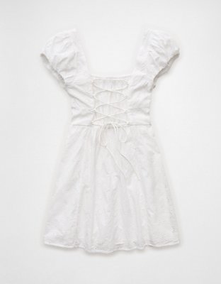 AE Cap-Sleeve Tie-Back Mini Dress