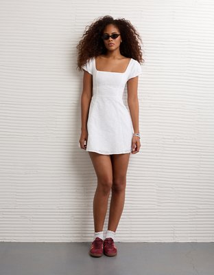white christmas dresses Cotton Dress Mini Cap Sleeve main image 1