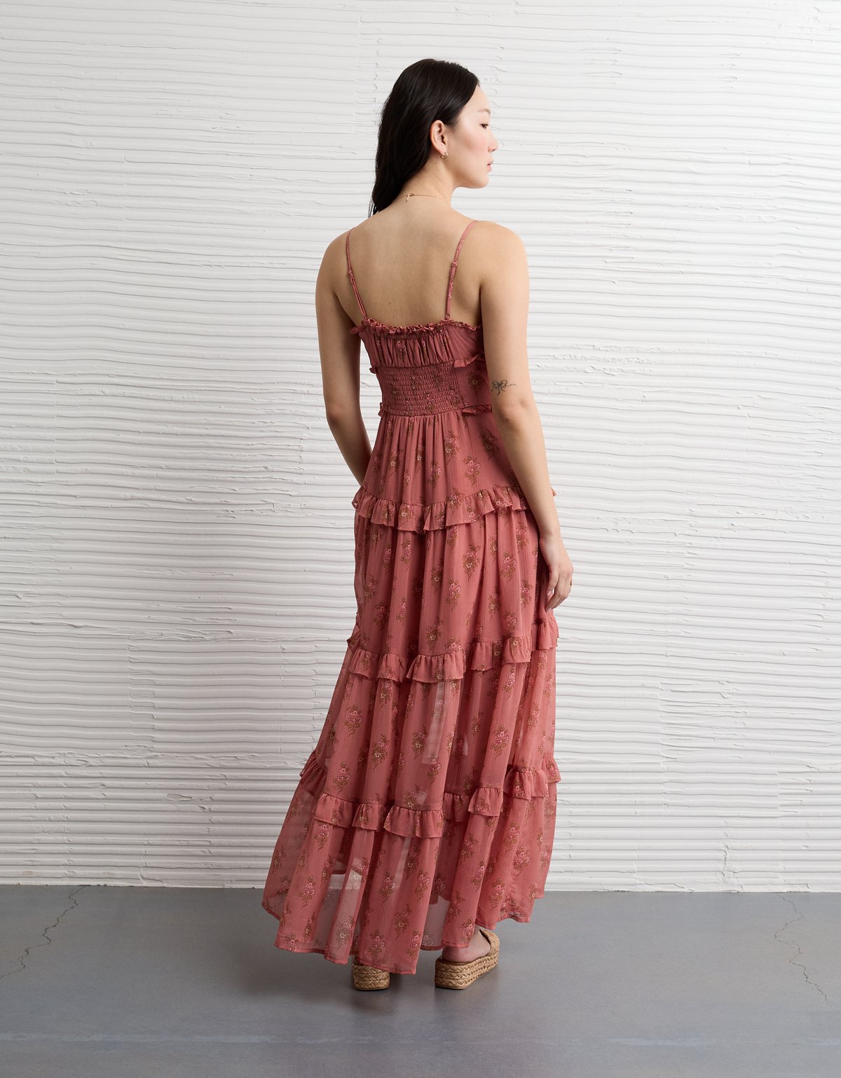 AE Button-Up Ruffle Midi Dress - image 3