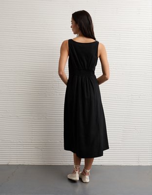 knee length dresses for ladies Women's Eco Friendly Black Midi Travel Dress main image 0