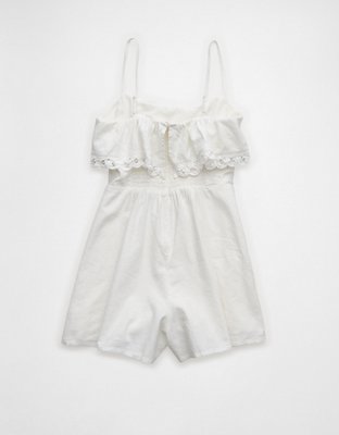 AE Ruffle Lace Trim Romper | American Eagle
