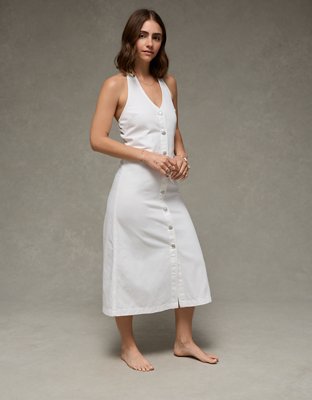 AE Denim Halter Midi Dress